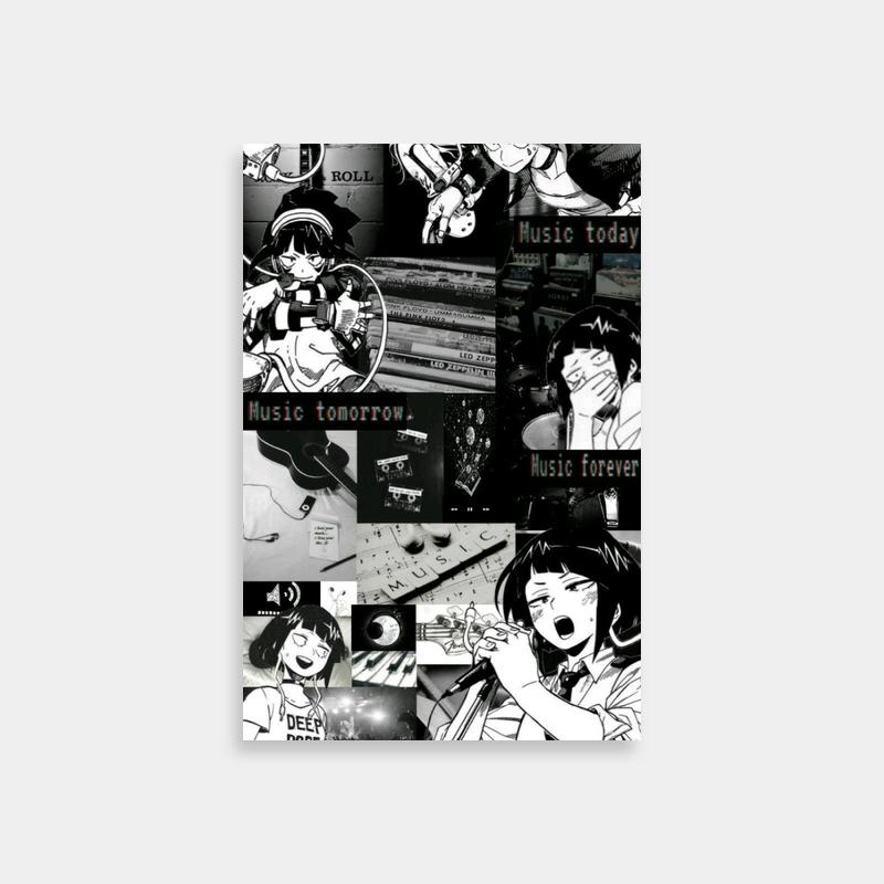 Kyoka Jiro Music-Themed My Hero Academia Poster - Black & White Art