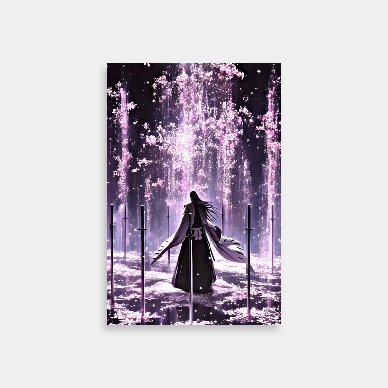 Byakuya Kuchiki Fireworks Poster - Bleach Anime Wall Art