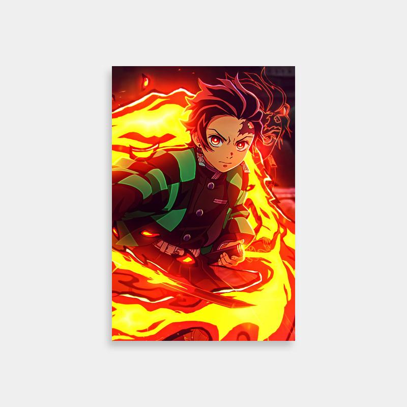 Tanjiro Kamado Demon Slayer Poster - Fiery Anime Wall Art