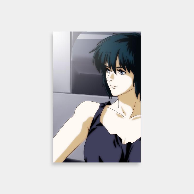 Major Motoko Kusanagi Black Hair Poster - Ghost in the Shell Artwork