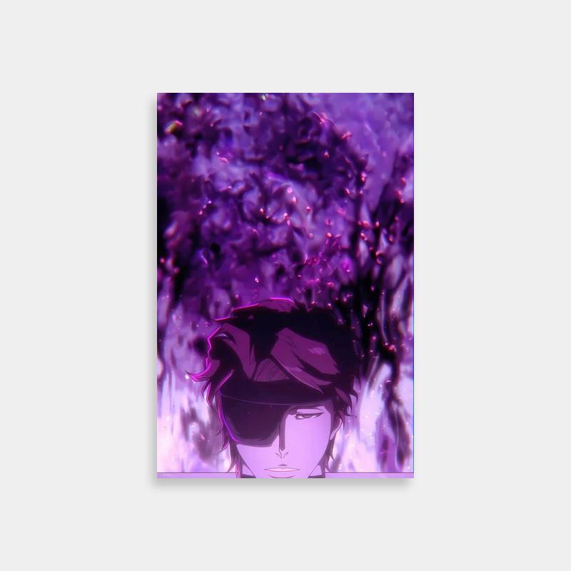 Aizen Sosuke Bleach Wall Art - Character Among Purple Plants