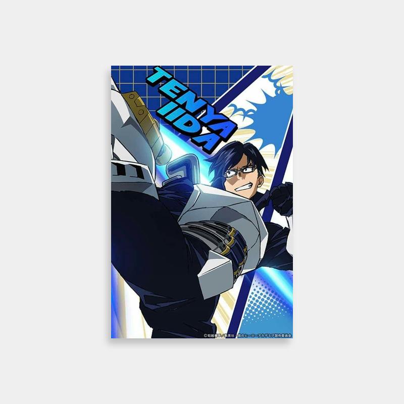 Tenya Iida My Hero Academia Action Poster - Flying Anime Character Art