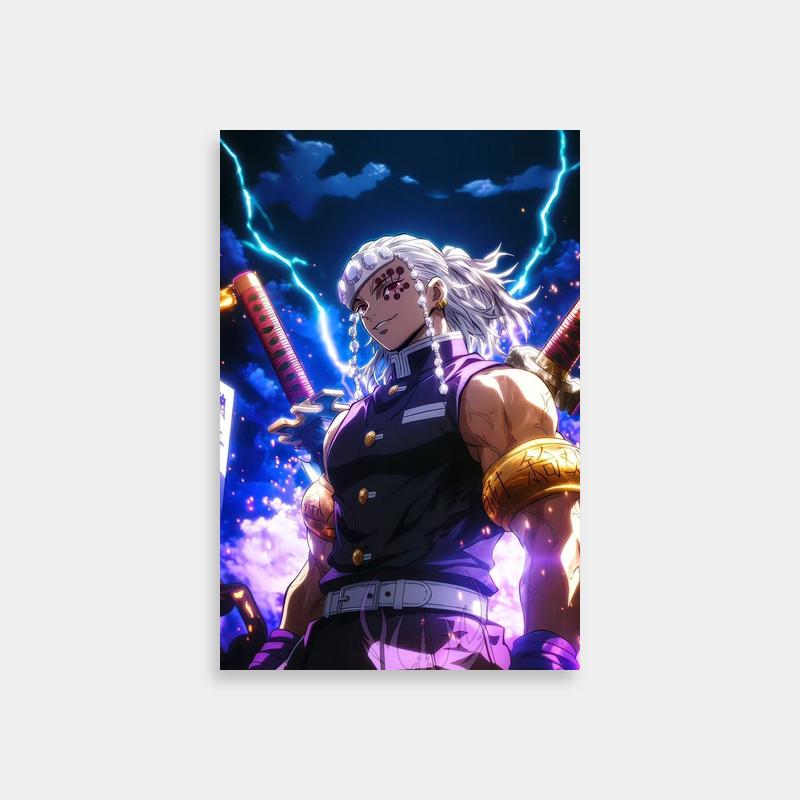 Epic Tengen Uzui Demon Slayer Lightning Poster