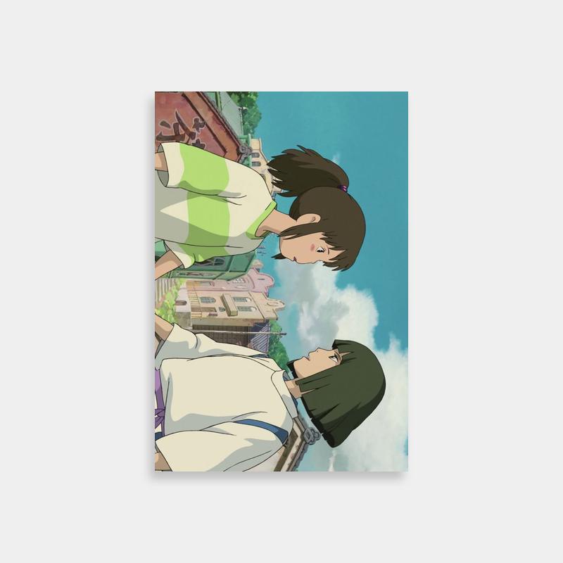 Spirited Away Poster - Two Characters Under Blue Sky