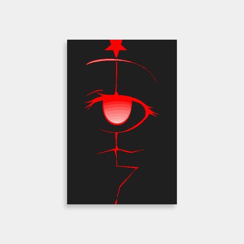 Allen Walker D.Gray-Man Wall Art - Star-Eye Design on Black Background