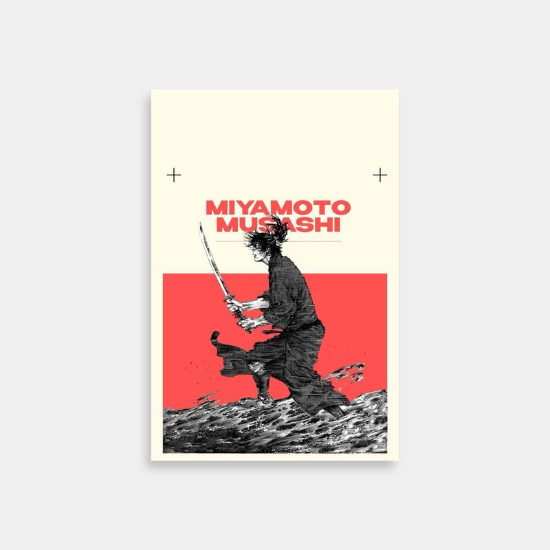 Miyamoto Musashi Vagabond Show Poster - Red & Black Design