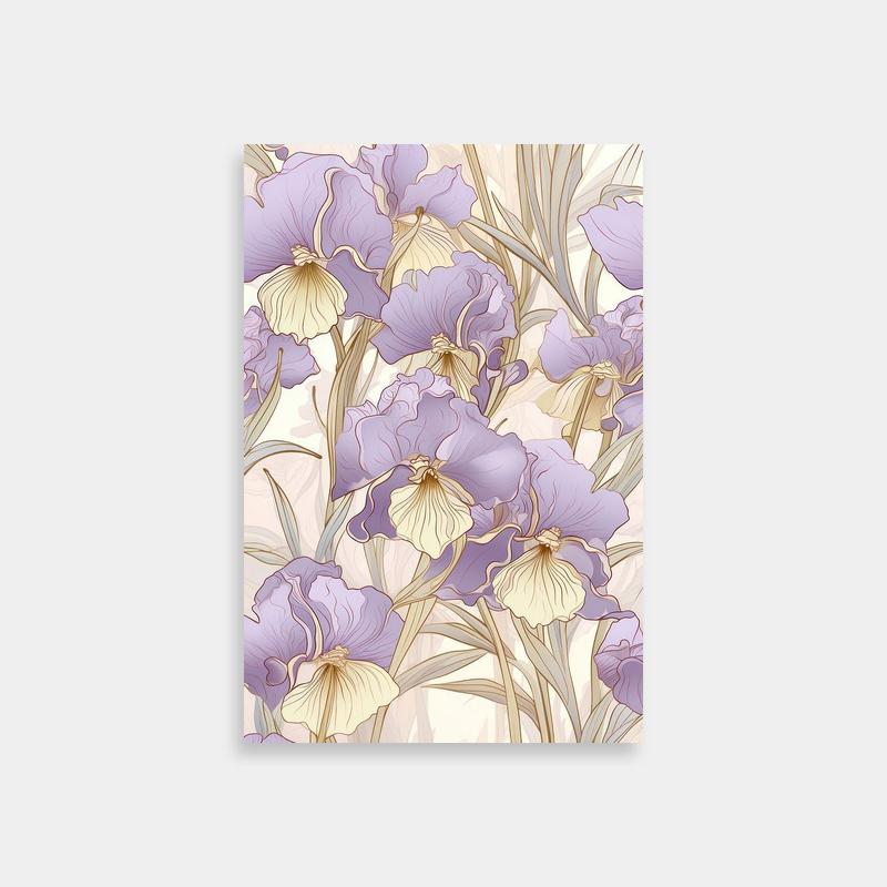 Iris Fire Force Purple Flowers Wall Art