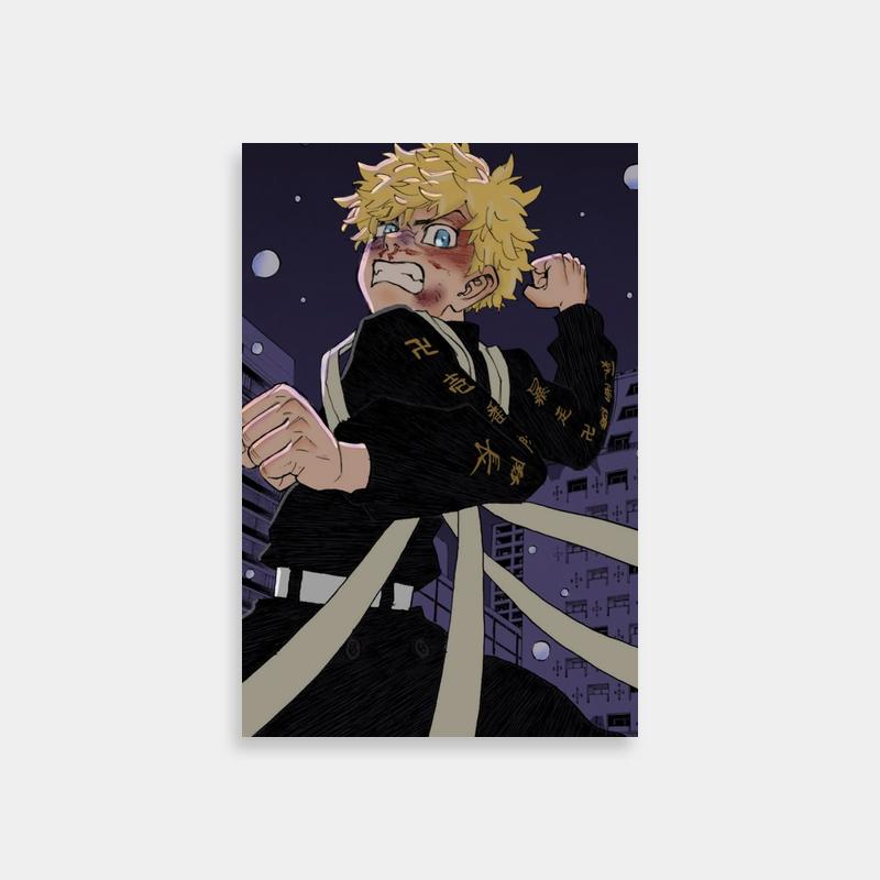 Tokyo Revengers Takemichi Hanagaki Poster - Blonde Anime Character Art Print