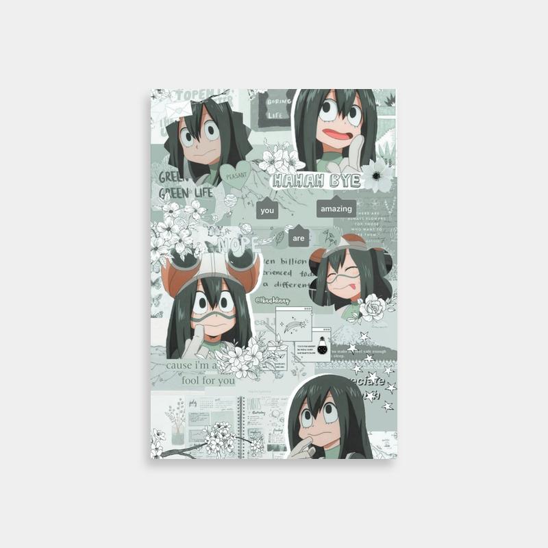 Tsuyu Asui My Hero Academia Wall Art - Black Hair & Green Eyes Anime Character