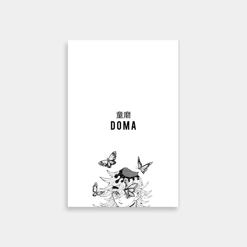 Doma Demon Slayer Black & White Art - Woman with Butterflies