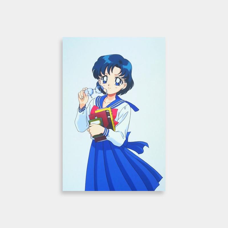 Ami Mizuno Holding Binder Sailor Moon Poster
