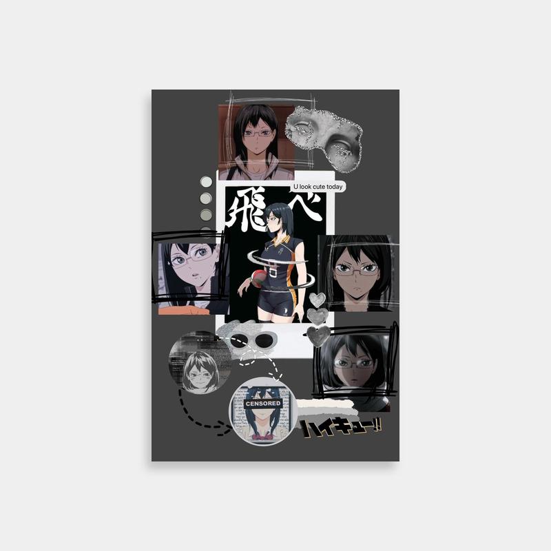 Kiyoko Shimizu Haikyuu Collage Poster - Anime Character Art