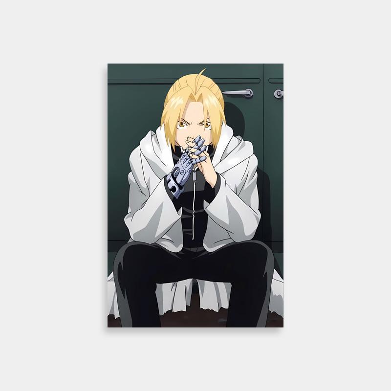 Edward Elric Fullmetal Alchemist Anime Character Sitting Poster