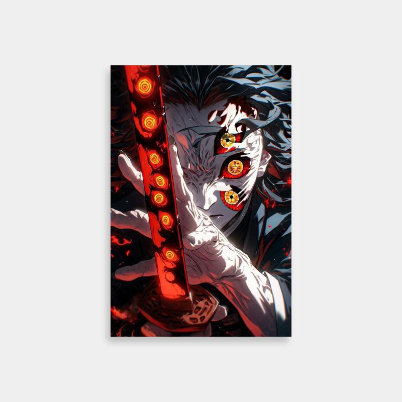 Kokushibo Demon Slayer Poster - Red-Eyed Saber Art