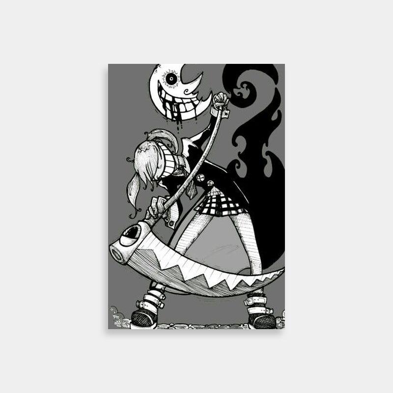Soul Eater Maka Albarn Black and White Knife Poster