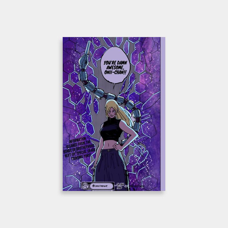 Yuki Tsukumo Jujutsu Kaisen Purple Background Poster