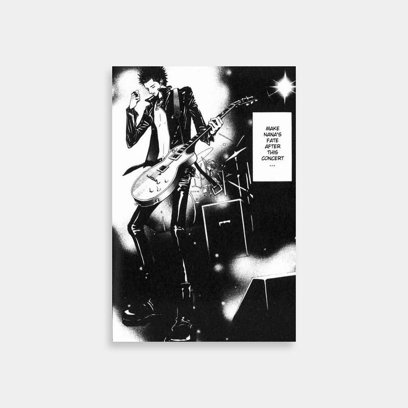 Ren Honjo Music Poster - Black & White Drawing with Guitar