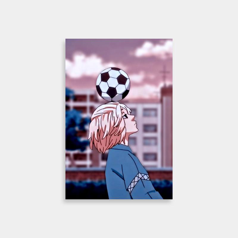 Tokyo Revengers Mikey Poster - Blonde Boy Playing Soccer