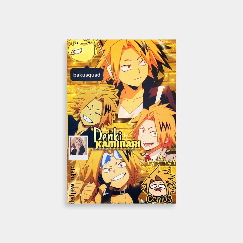 Denki Kaminari My Hero Academia Poster - Expressive Anime Characters