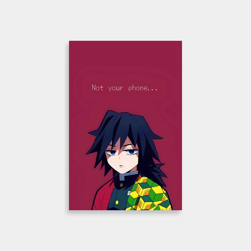 Giyu Tomioka Demon Slayer Art Print - Black-Haired Anime Character with Colorful Coat