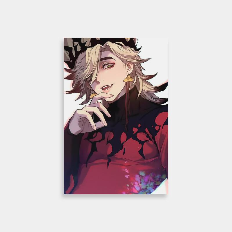 Elegant Doma Demon Slayer Poster - Blonde Hair & Gold Earrings