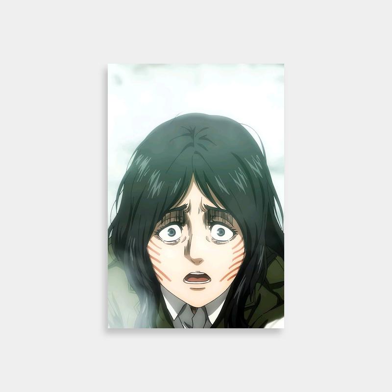 Pieck Finger Attack on Titan Art Print - Long Black Hair & Blue Eyes