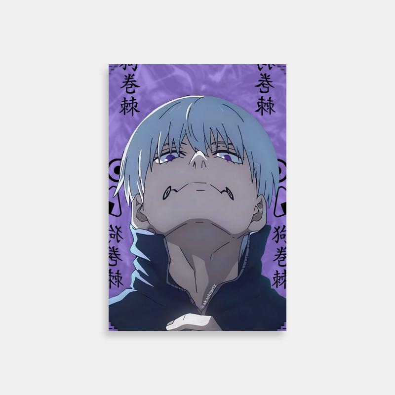 Toge Inumaki Jujutsu Kaisen Hoodie Purple Background Poster