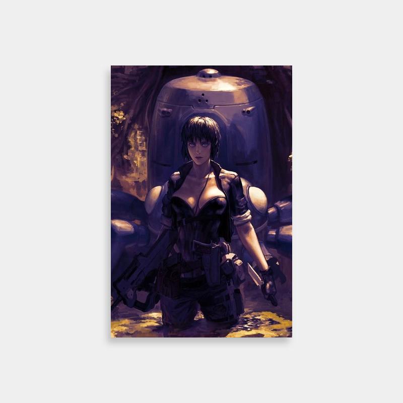 Major Motoko Kusanagi Ghost in the Shell Cyberpunk Poster - Futuristic Anime Art