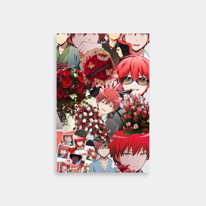Karma Akabane Assassination Classroom Poster - Red Hair Anime Character with Flowers