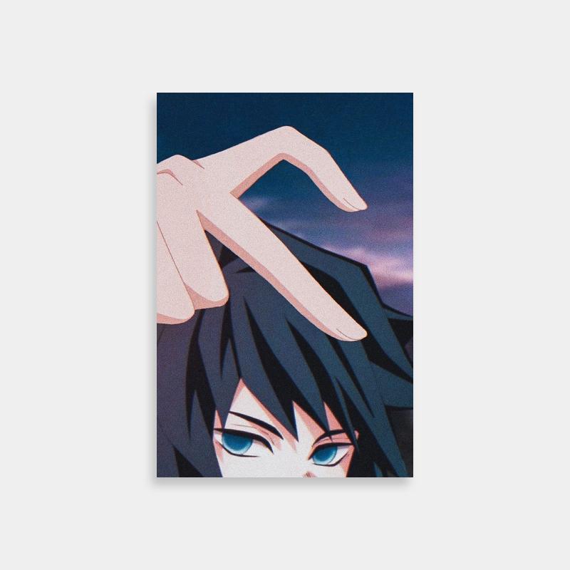 Giyu Tomioka Action Poster - Demon Slayer Character with Raised Hand