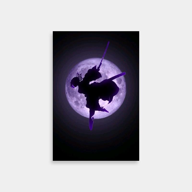Shinobu Kocho Demon Slayer Poster - Silhouette Moon Art