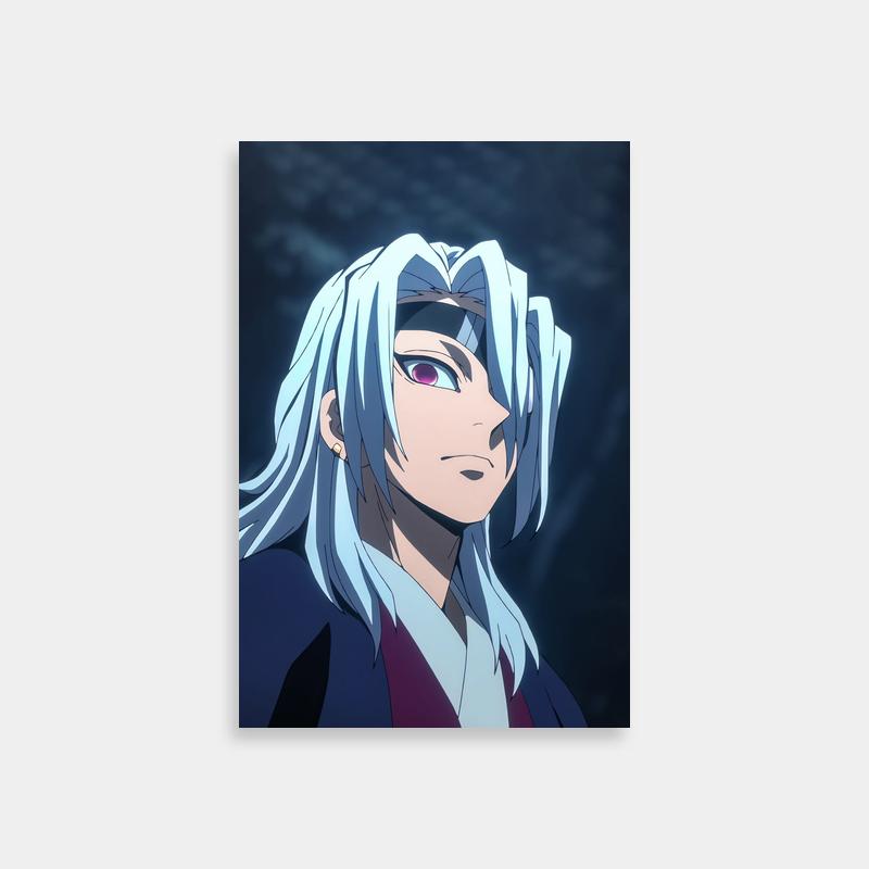 Tengen Uzui Demon Slayer Wall Art - White Haired Character Poster