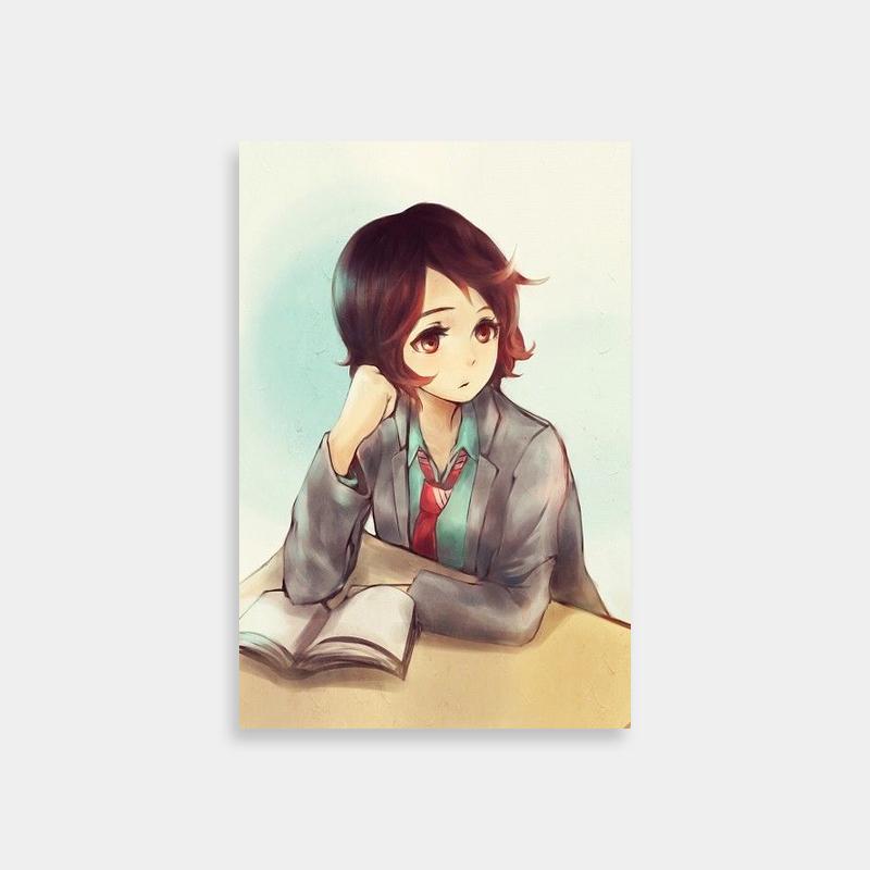 Tsubaki Sawabe Your Lie in April Poster - Woman Reading at Desk