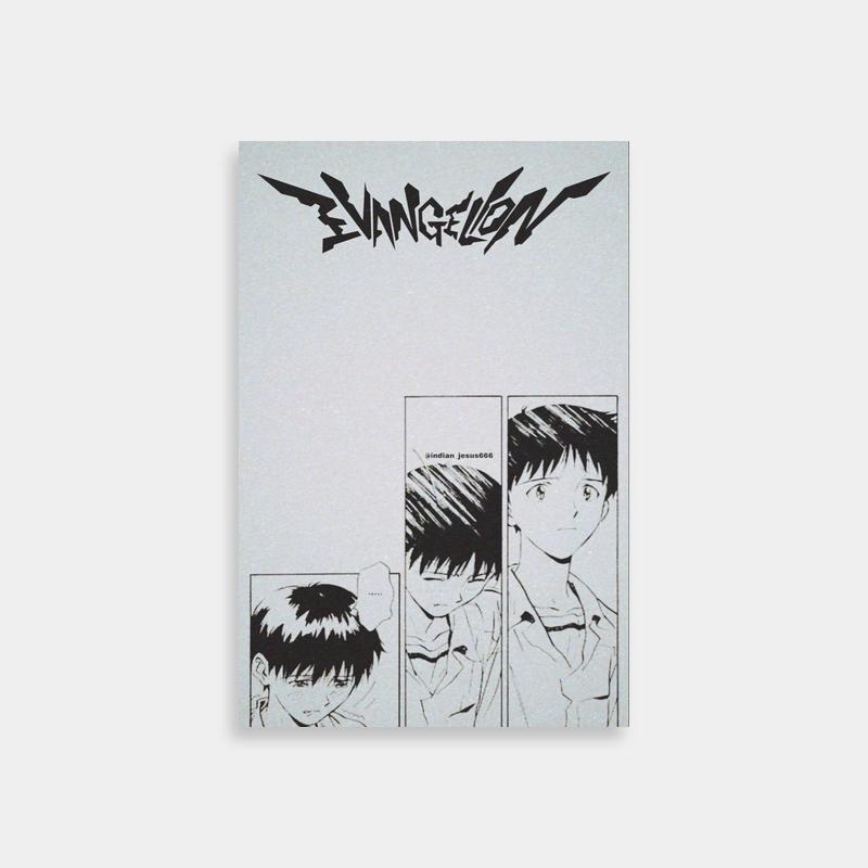 Shinji Ikari Neon Genesis Evangelion Poster - Black and White Storyboard