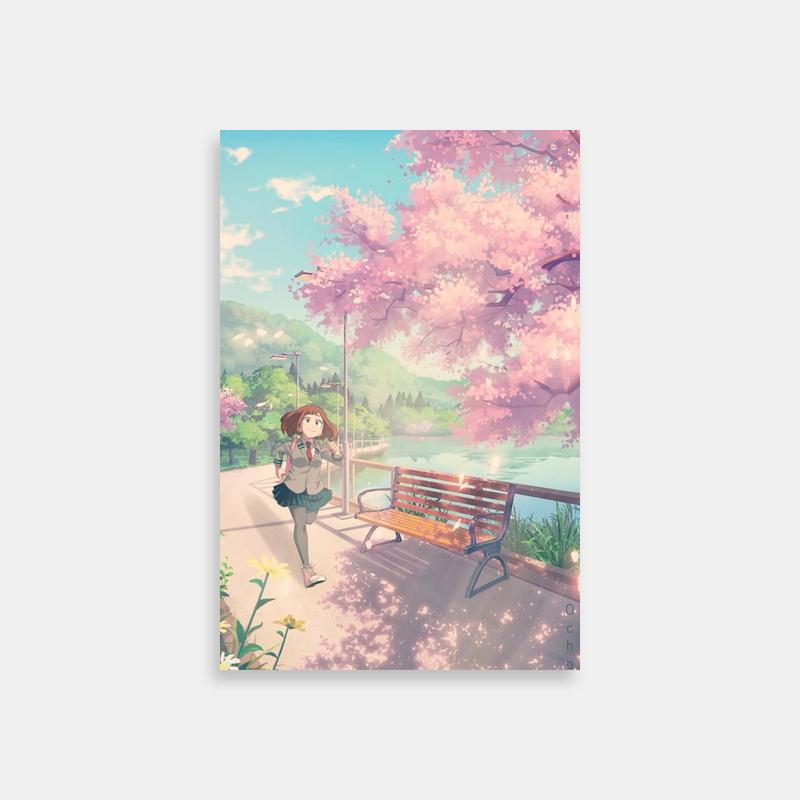 Ochaco Uraraka Spring Walk Poster - My Hero Academia Scene