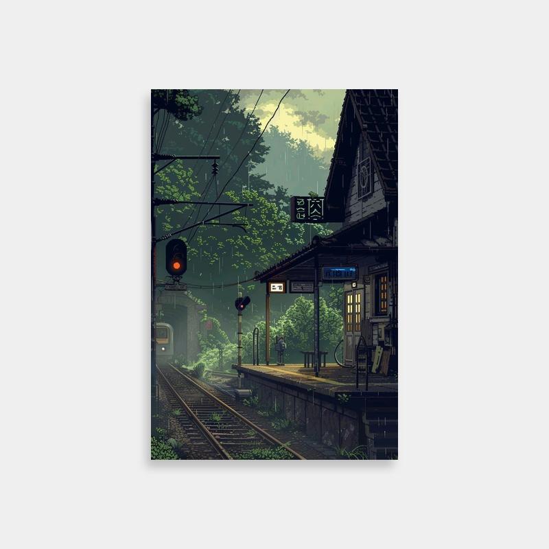 Fuu Samurai Champloo Wall Art - Train Station in Forest Scene