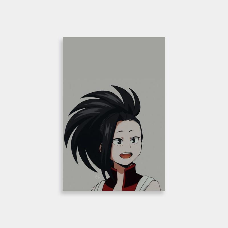 Momo Yaoyorozu My Hero Academia Poster – Black Hair & Red Dress Art