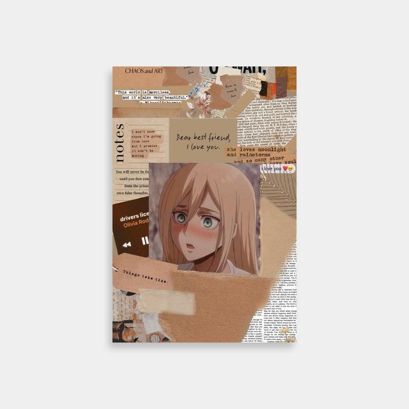 Attack on Titan Historia Reiss Art Poster - Expressive Collage