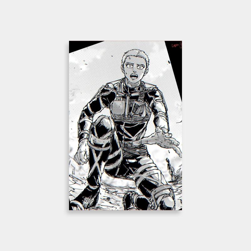 Connie Springer Attack on Titan Wall Art - Black and White Armored Character