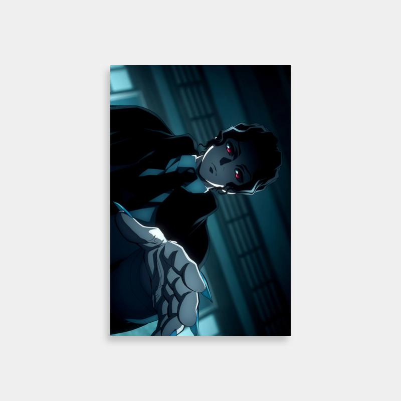 Muzan Kibutsuji Demon Slayer Print - Red Eyes & Black Hair