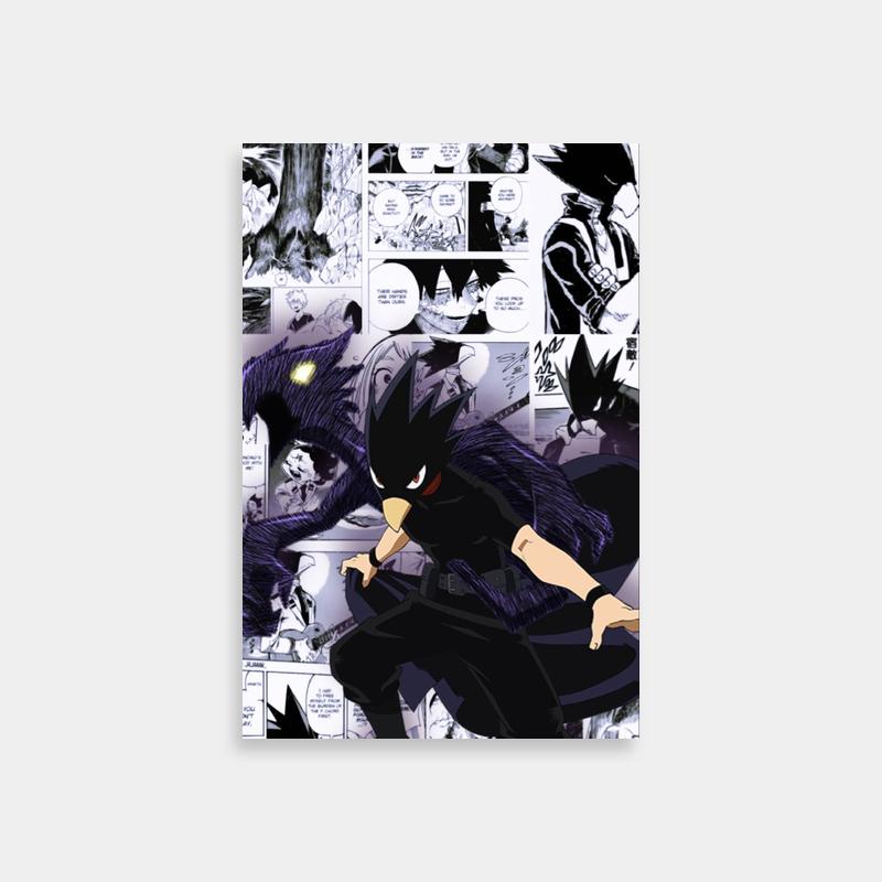 Fumikage Tokoyami Comic Poster - My Hero Academia Black & White Art
