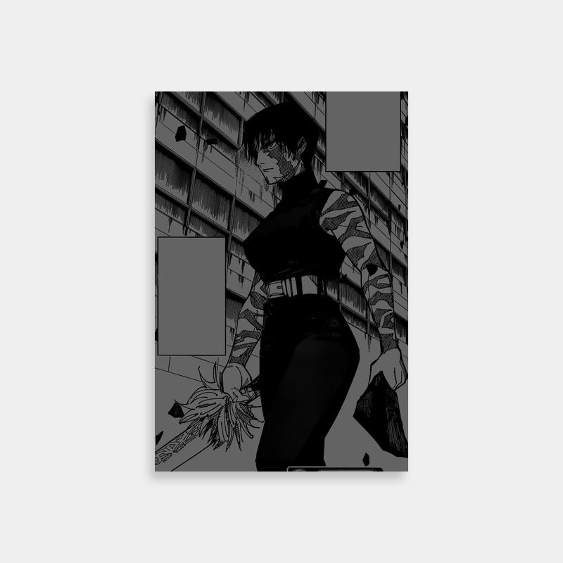 Maki Zenin Jujutsu Kaisen Cityscape Anime Poster