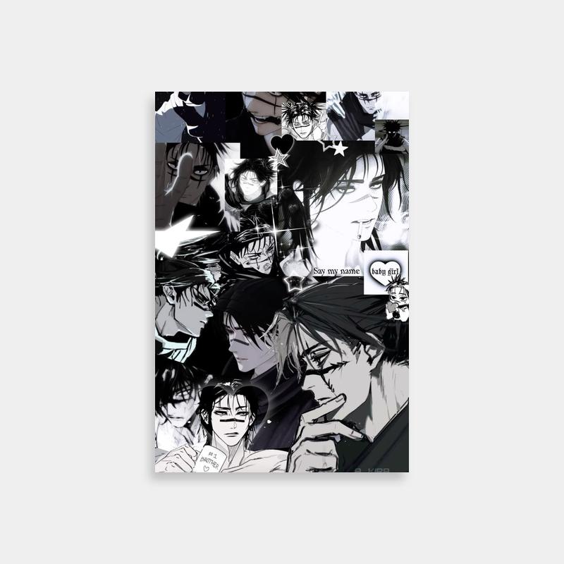 Choso Jujutsu Kaisen Black & White Anime Poster - Expressive Character Art