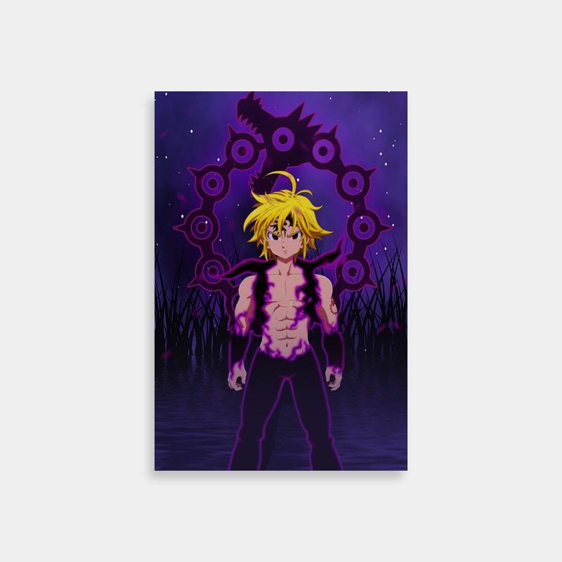 Seven Deadly Sins Meliodas Anime Poster - Purple Background