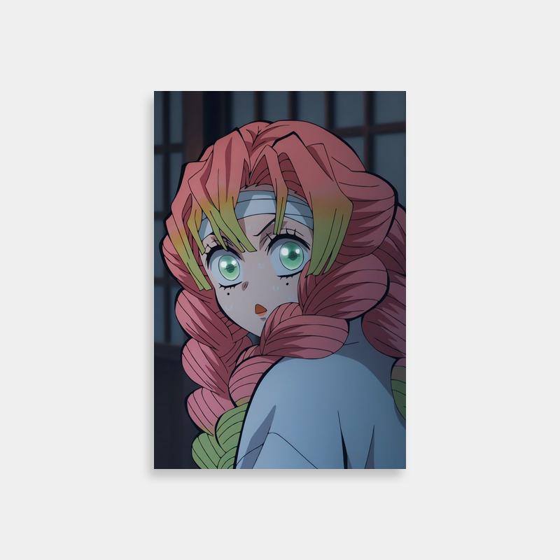 Mitsuri Kanroji Green Eyes Anime Poster - Demon Slayer Art