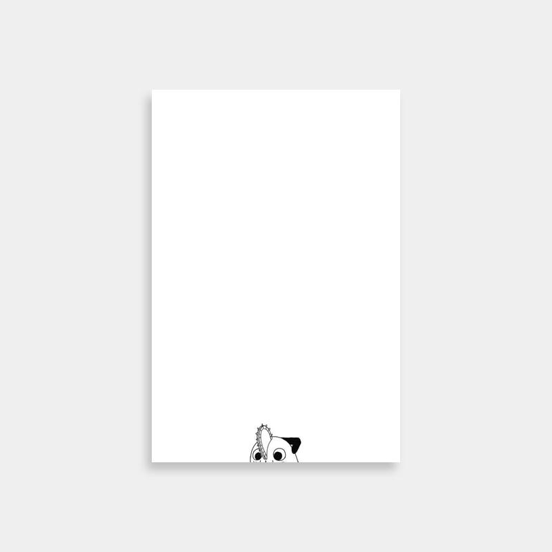 Pochita Chainsaw Man Poster - Black & White Dog Eating Food Art
