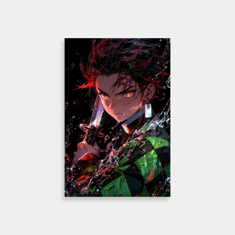 Tanjiro Kamado with Knife Demon Slayer Wall Art