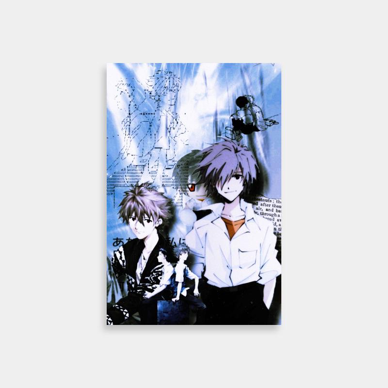 Misato Katsuragi Neon Genesis Evangelion Poster - Man & Woman on Car Under Cloudy Sky