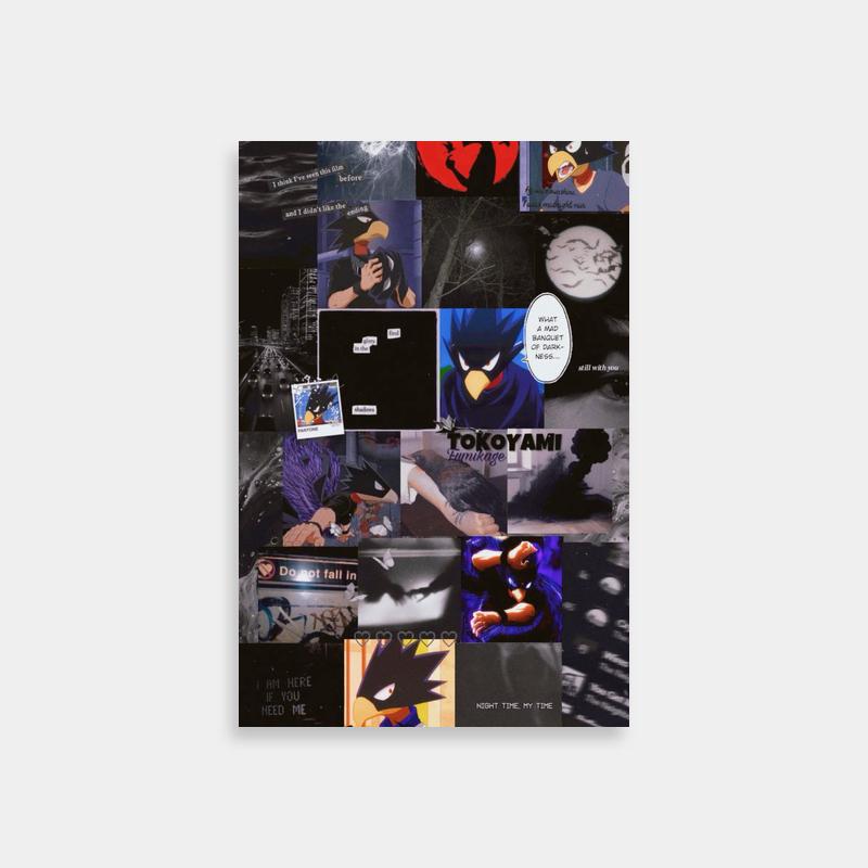 Fumikage Tokoyami Batman Collage Poster - My Hero Academia Decor