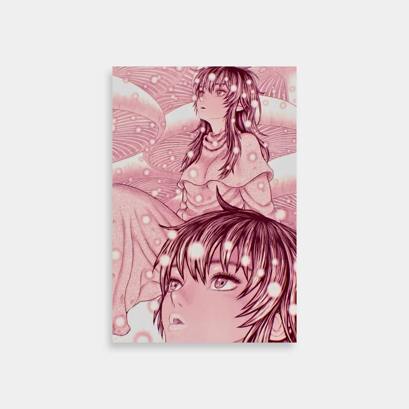 Berserk Casca Poster - Anime Characters Sitting in Snow Scene